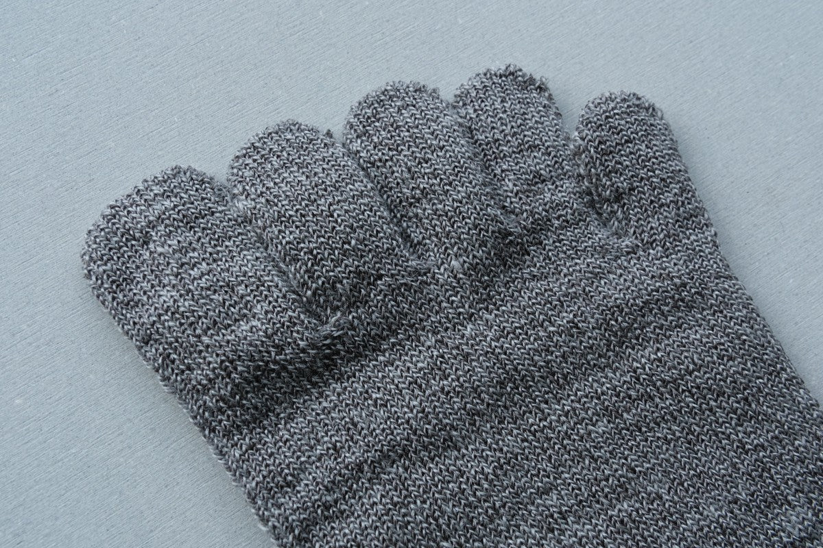 リネンキュプラ 5本指ソックス｜22-24cm｜ダークグレー