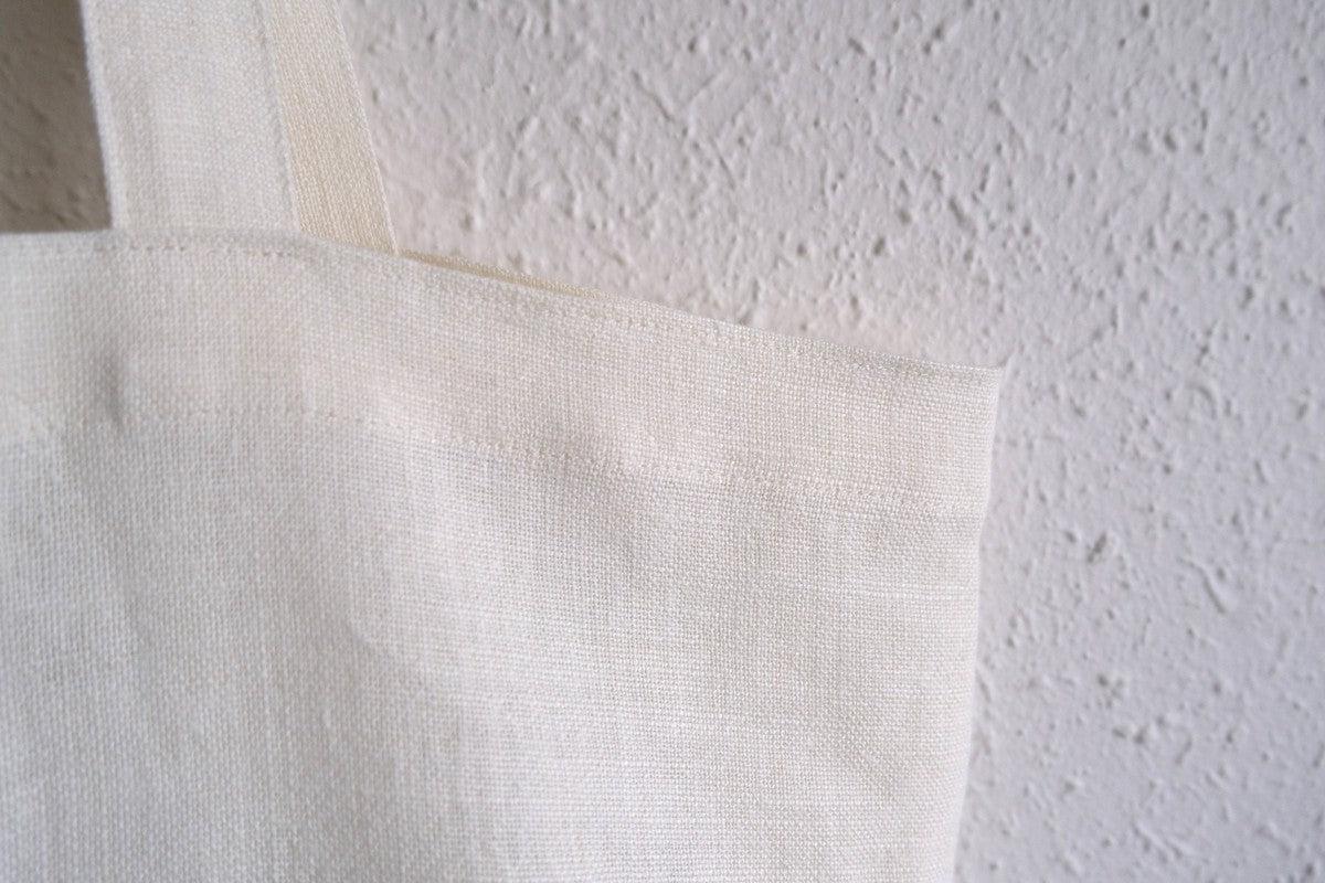 【1点限定】接ぎトートバッグ リネン中厚地 オフ白