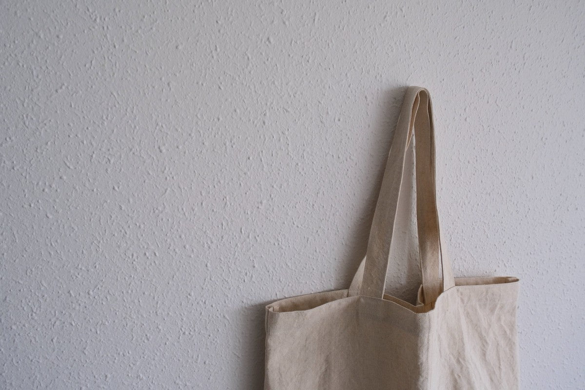 【2点限定】接ぎトートバッグ ヘンプ中厚地 生成り