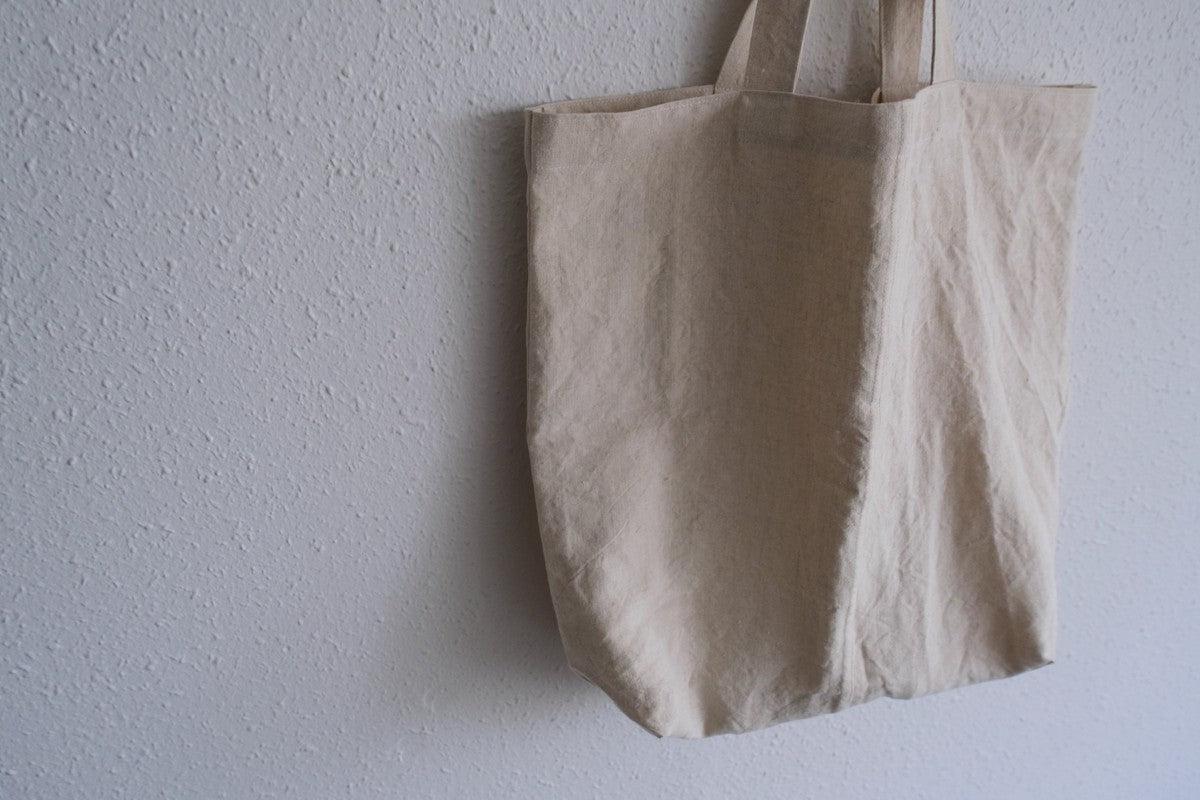 【2点限定】接ぎトートバッグ ヘンプ中厚地 生成り
