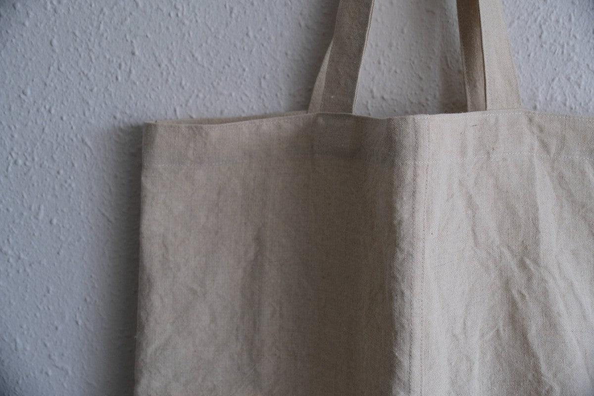 【2点限定】接ぎトートバッグ ヘンプ中厚地 生成り