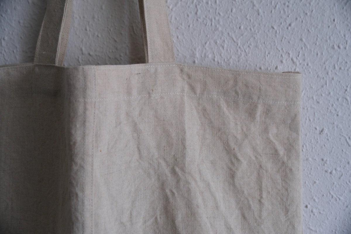 【2点限定】接ぎトートバッグ ヘンプ中厚地 生成り