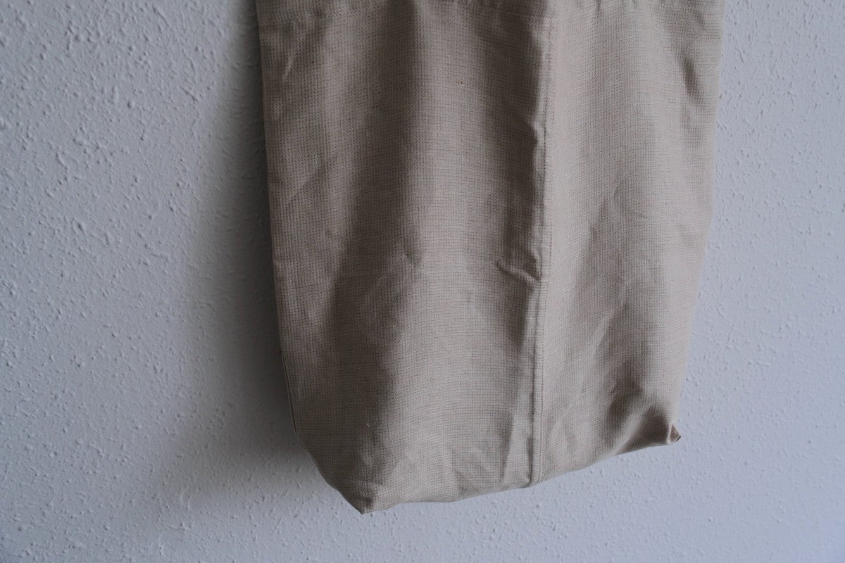 【2点限定】接ぎトートバッグ リネン中厚地 ドビー二重織 生成り・オレンジ