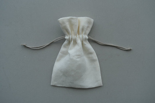 【2点限定】巾着袋M リネン中厚地 オフ白