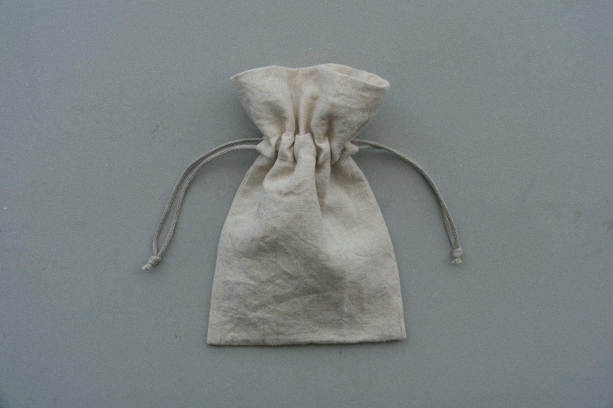【1点限定】巾着袋M ヘンプ中厚地 生成り