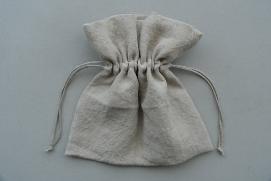 【1点限定】巾着袋L リネン中厚地 生成り