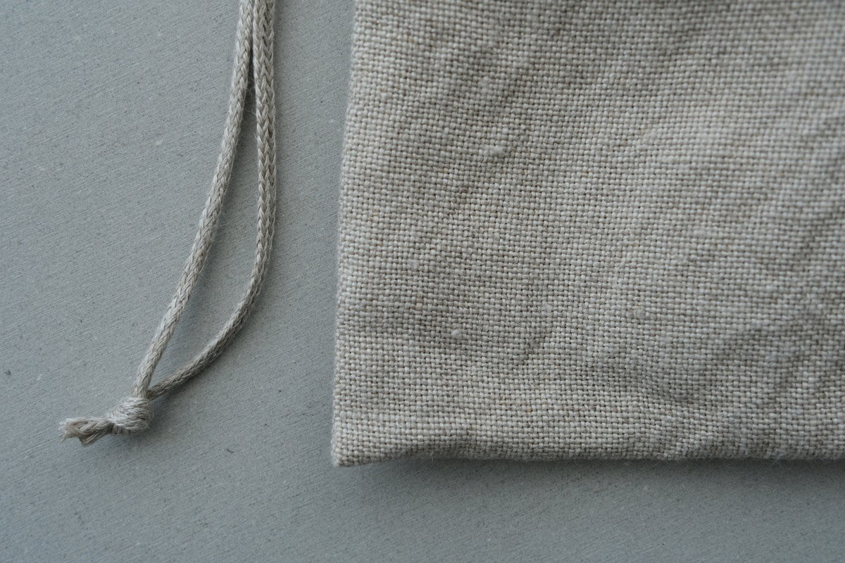 【1点限定】巾着袋L リネン中厚地 生成り