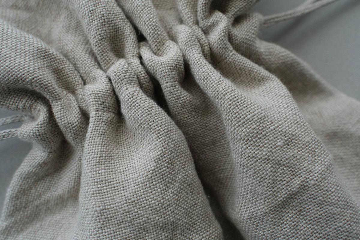 【1点限定】巾着袋L リネン中厚地 生成り