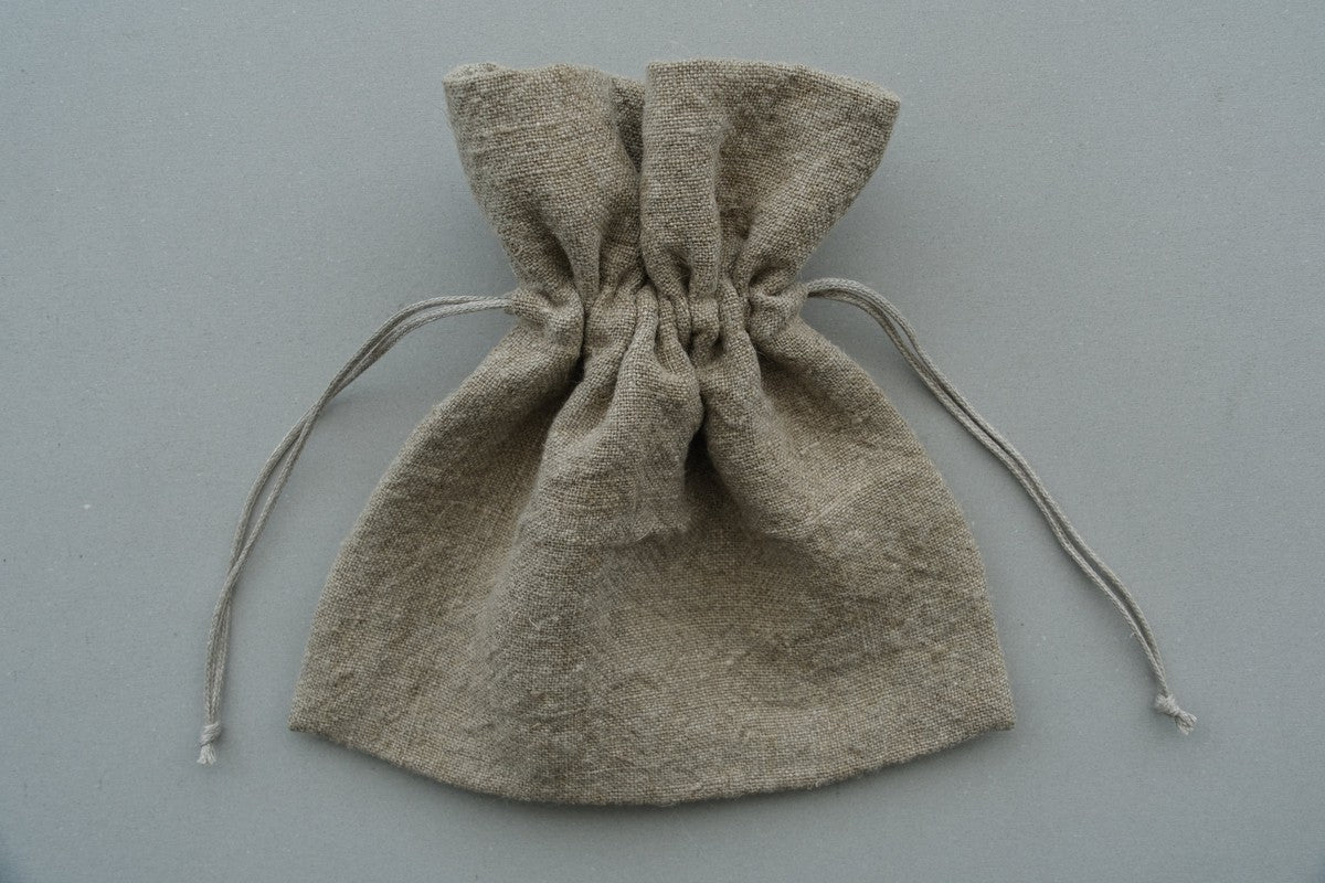 【1点限定】巾着袋L リネン厚地 生成り