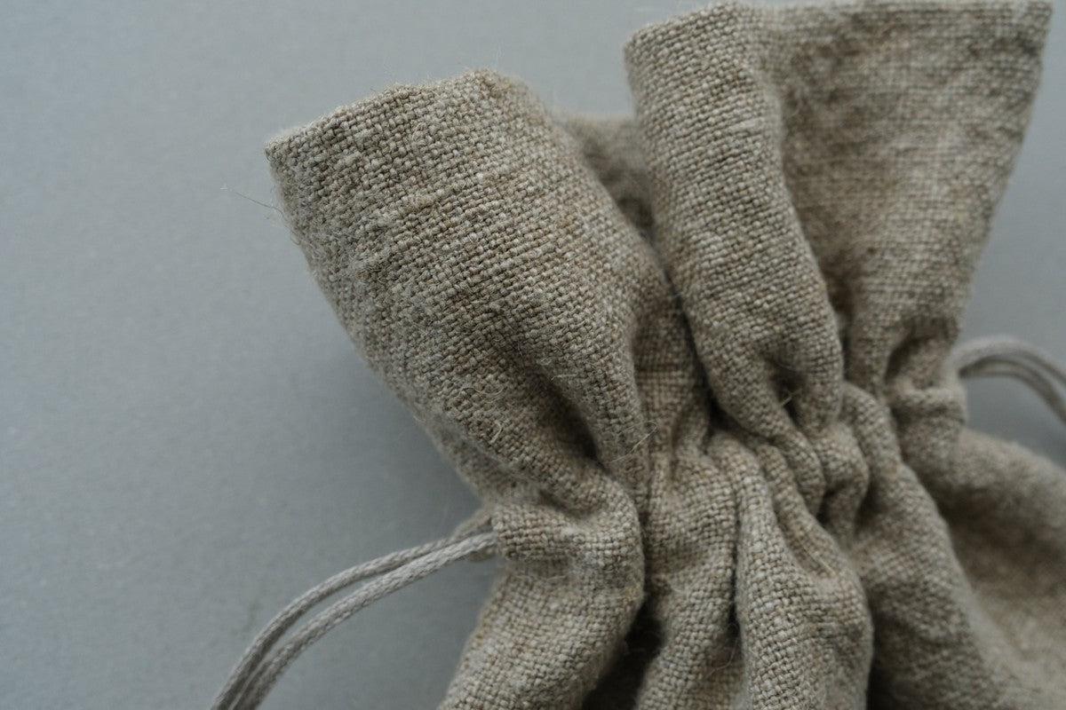 【1点限定】巾着袋L リネン厚地 生成り