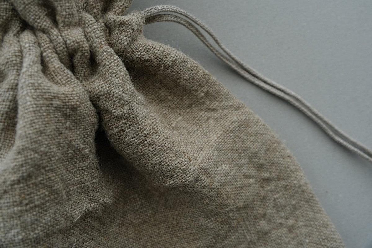 【1点限定】巾着袋L リネン厚地 生成り