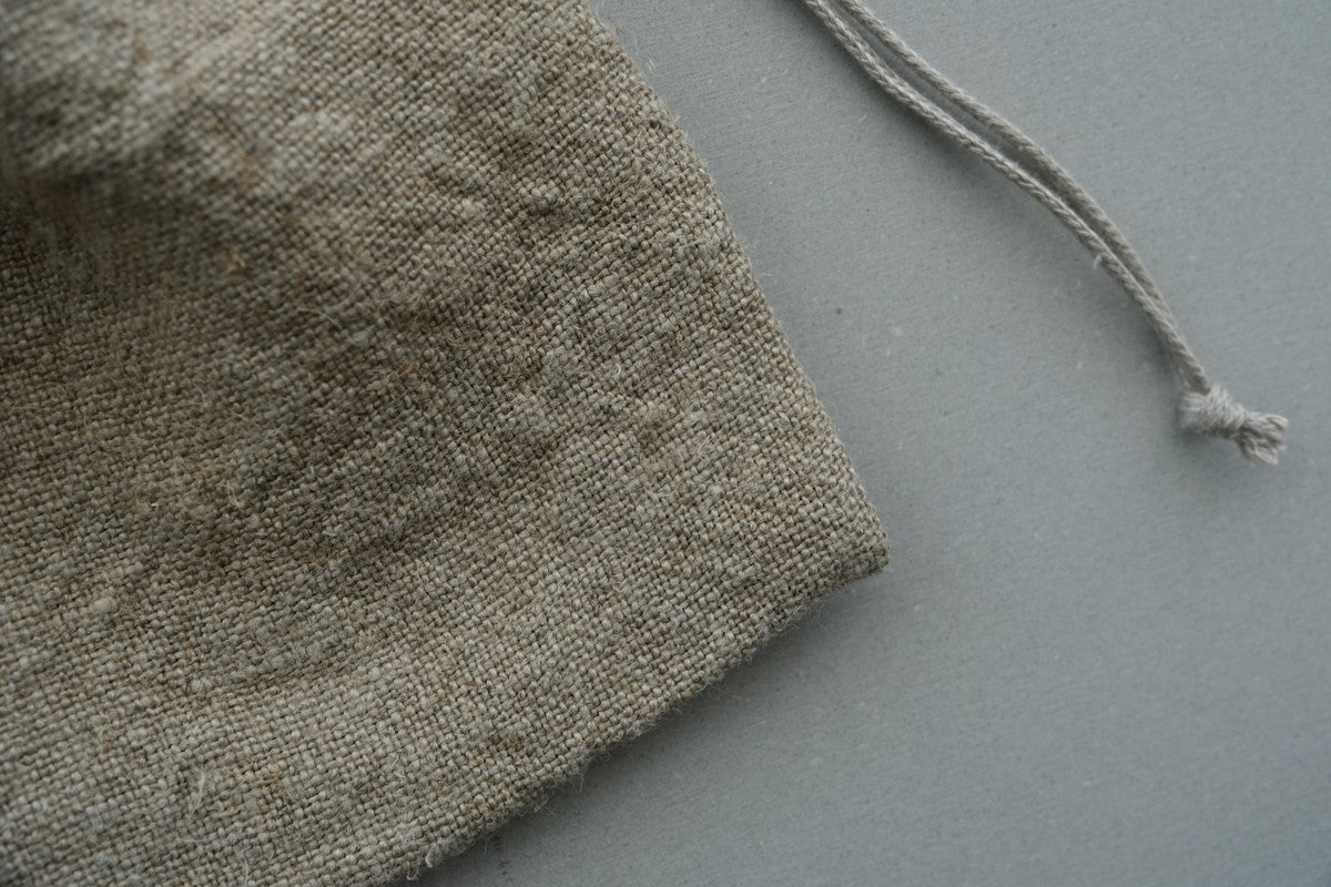 【1点限定】巾着袋L リネン厚地 生成り