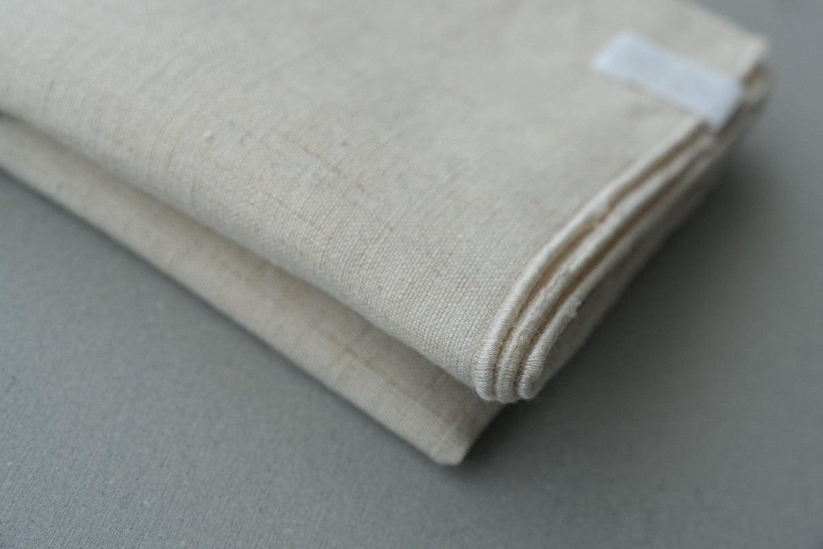 ヘンプハンカチ 生成り×ベージュ