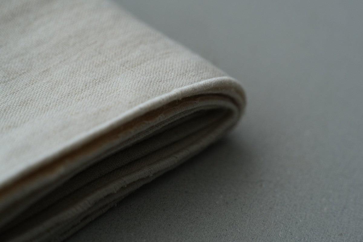 ヘンプハンカチ 生成り×ベージュ