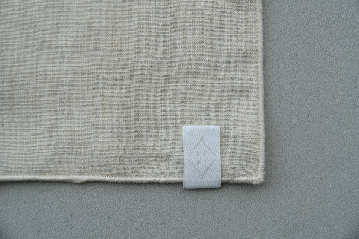 ヘンプハンカチ 生成り×ベージュ