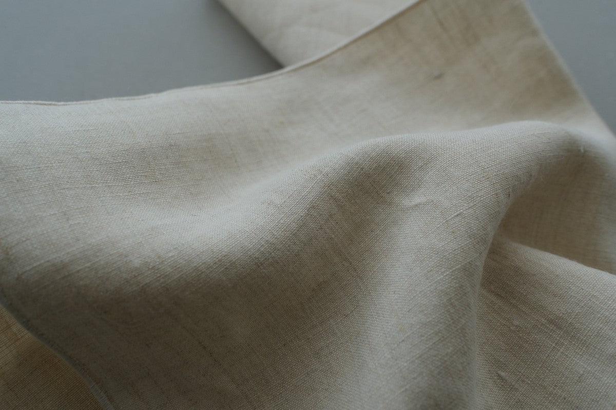 ヘンプハンカチ 生成り×ベージュ