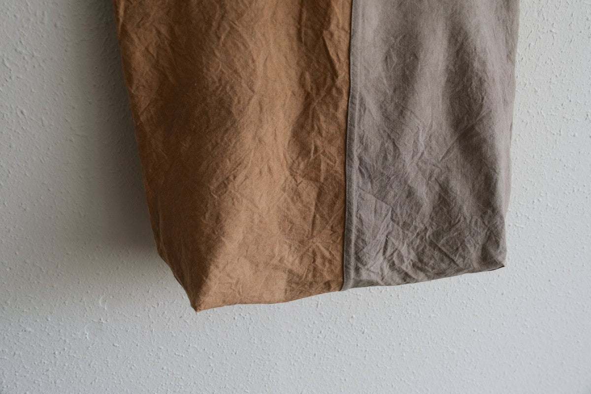 シャトルリネン柿渋染めトートバッグ 2色合わせ