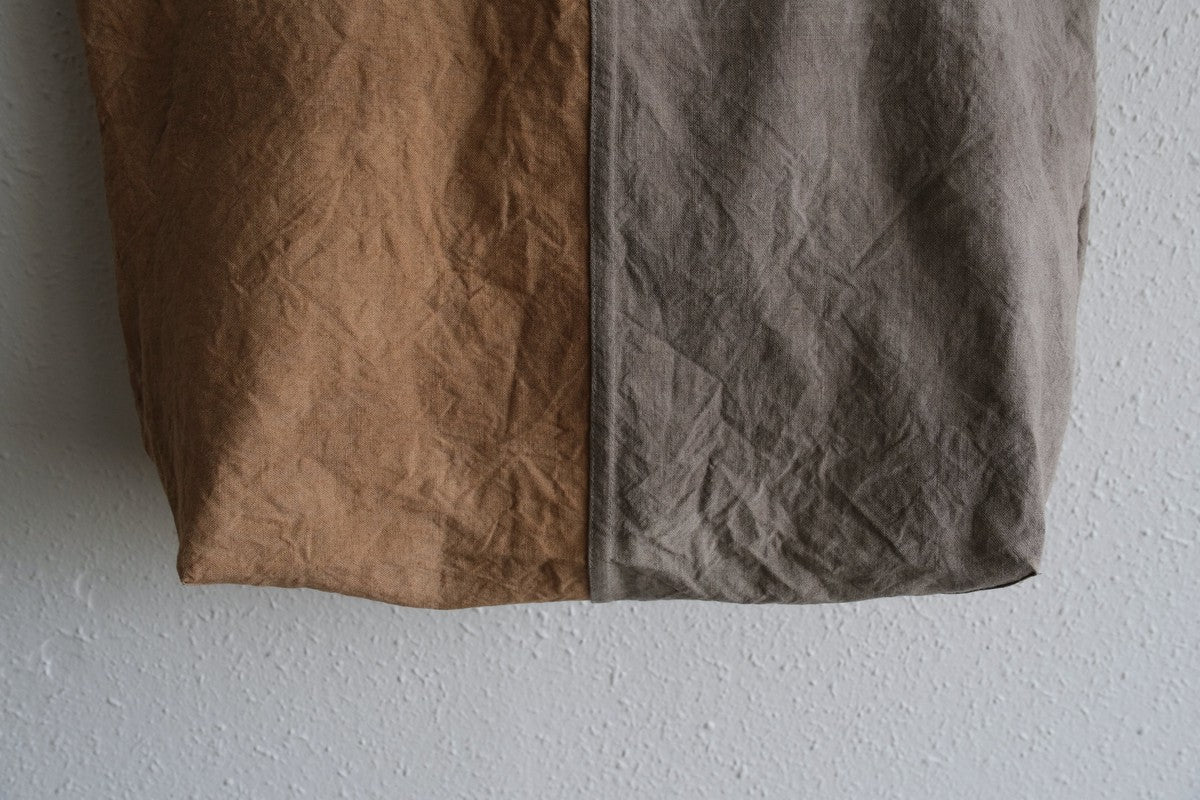 シャトルリネン柿渋染めトートバッグ 2色合わせ