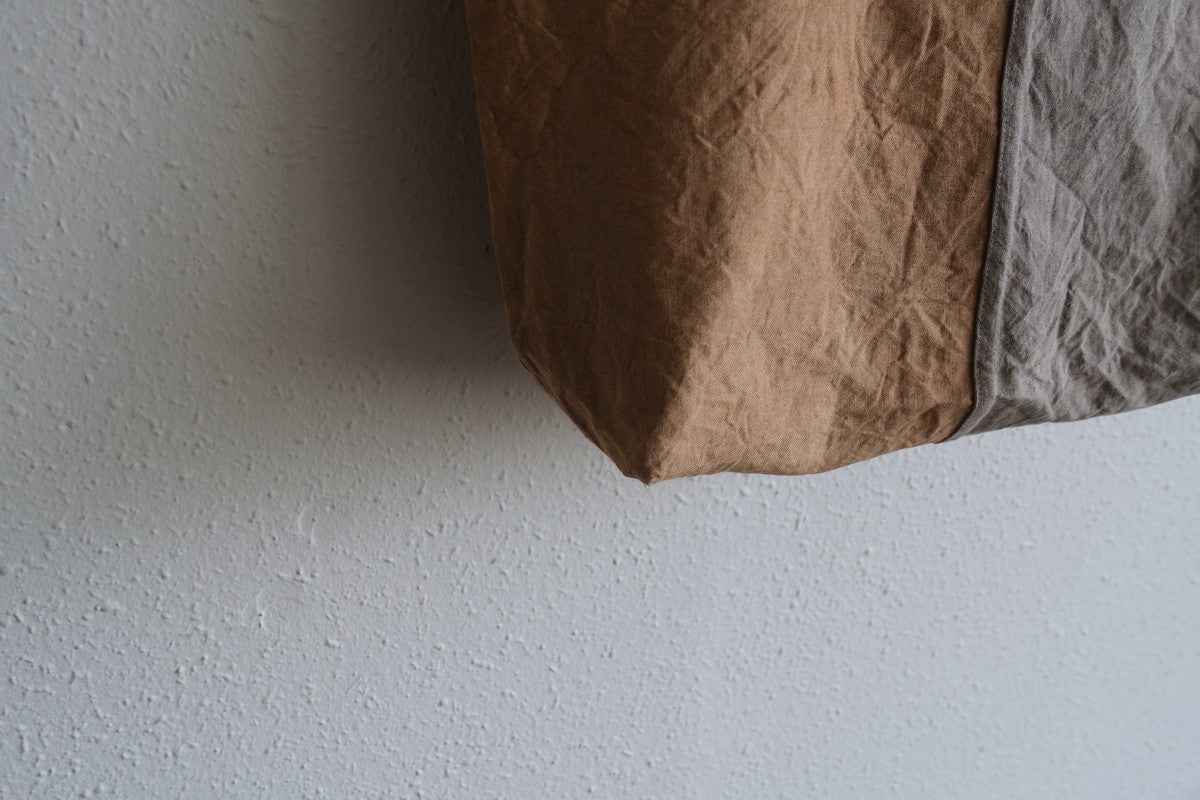 シャトルリネン柿渋染めトートバッグ 2色合わせ