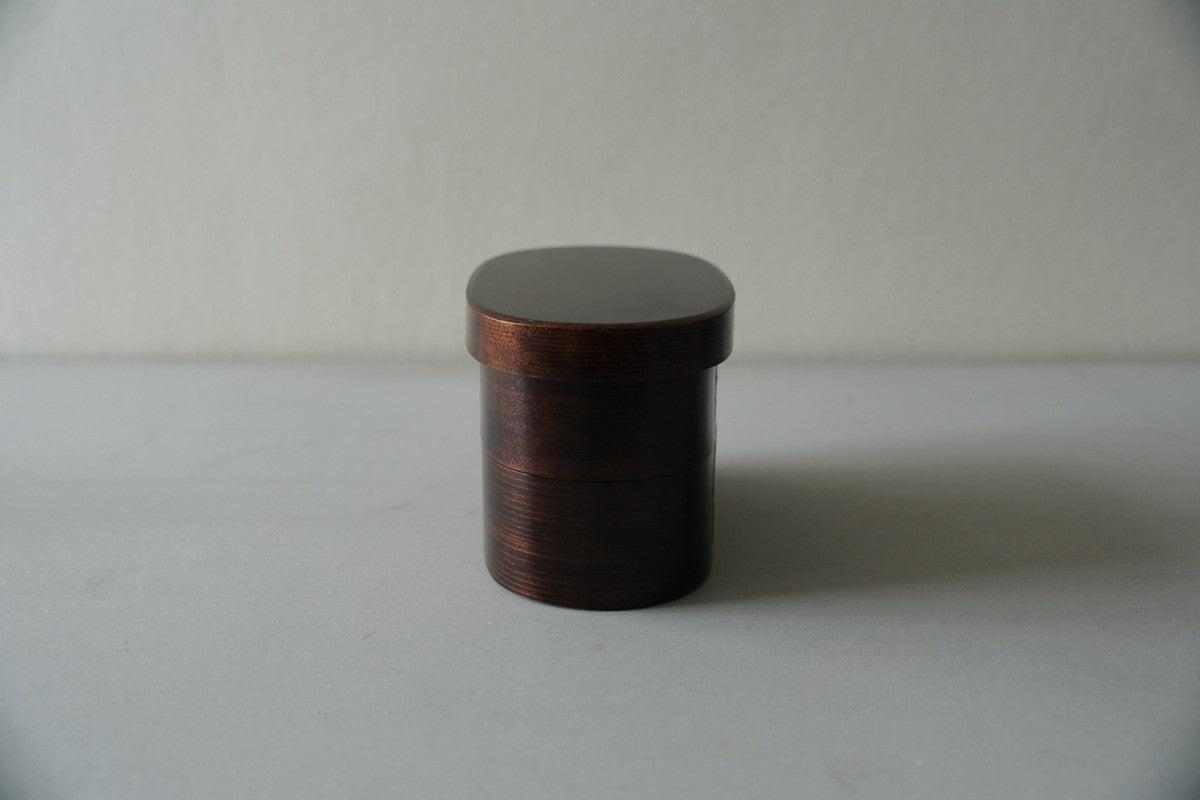 曲げわっぱ 楕円弁当箱（ミニ2段）拭き漆