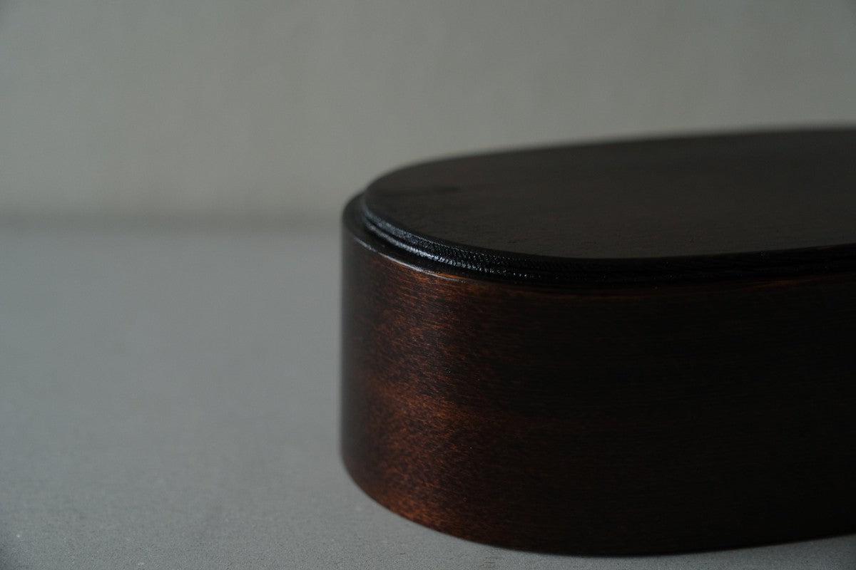 曲げわっぱ 楕円弁当箱（ミニ2段）拭き漆