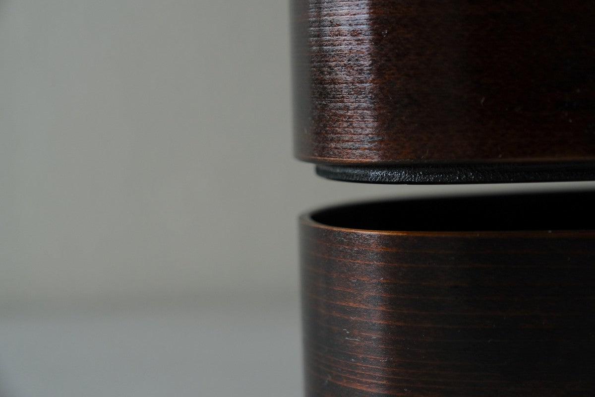 曲げわっぱ 楕円弁当箱（ミニ2段）拭き漆