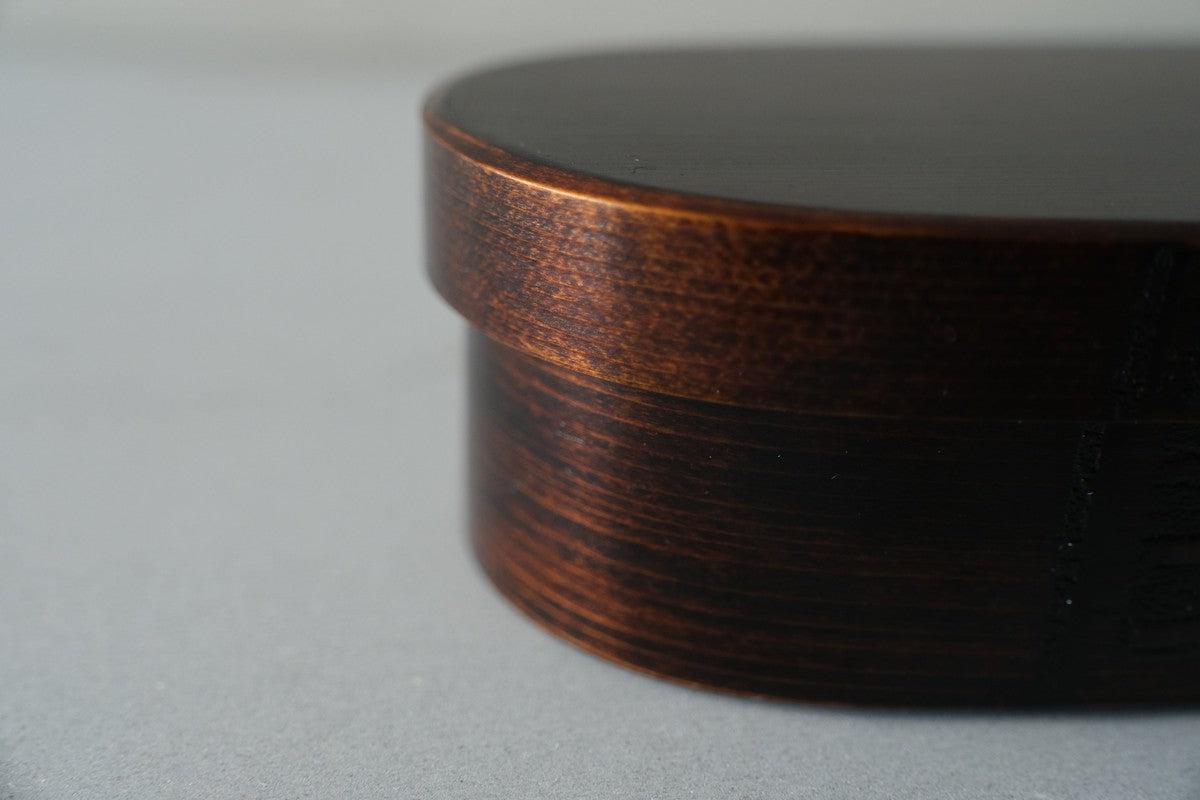 曲げわっぱ 楕円弁当箱（ミニ2段）拭き漆