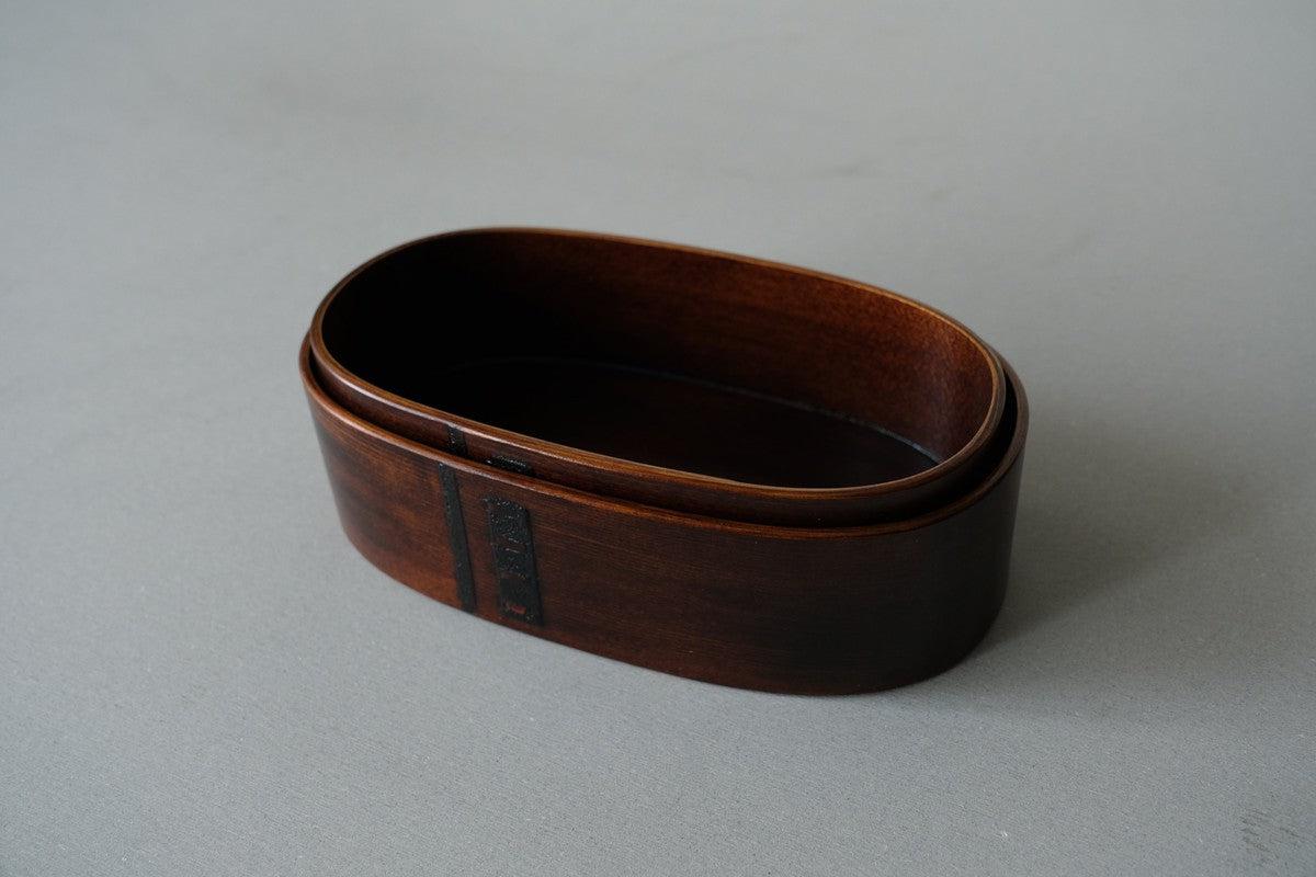 曲げわっぱ 楕円弁当箱（ミニ）拭き漆
