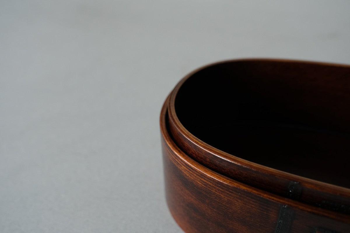 曲げわっぱ 楕円弁当箱（ミニ）拭き漆