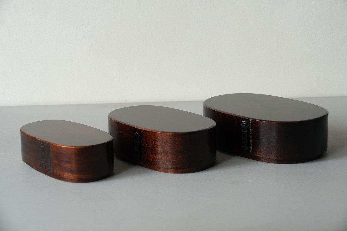 曲げわっぱ 楕円弁当箱（ミニ）拭き漆