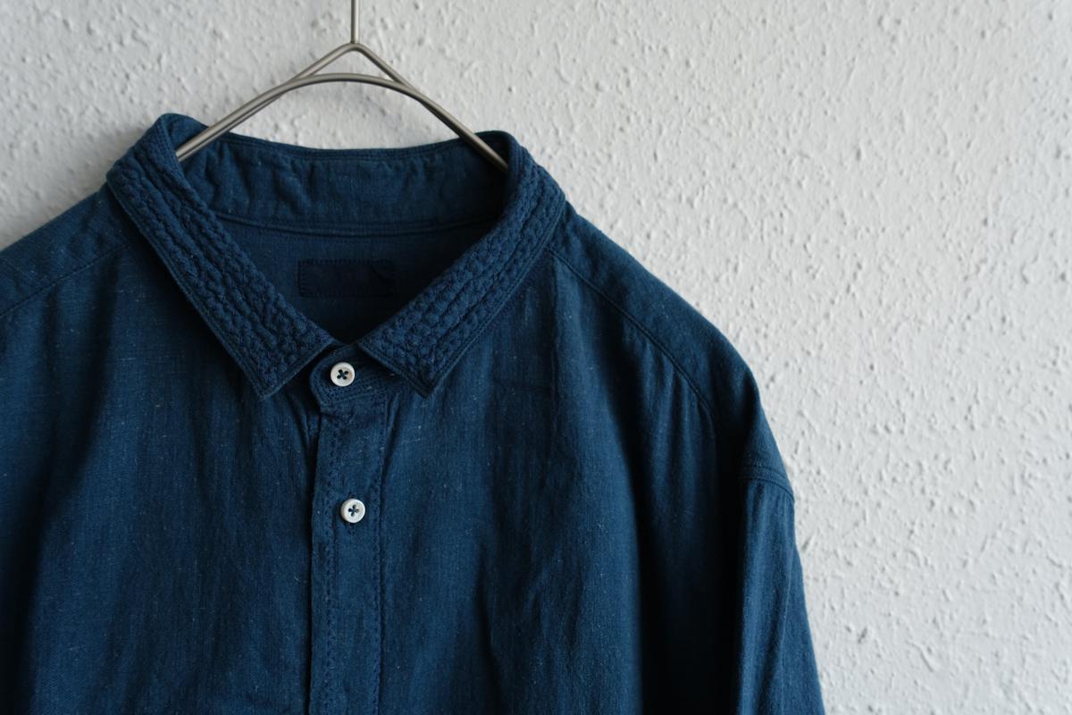 MITTAN / カディシャツ 藍×胡桃（補強）SH-81CH / unisex