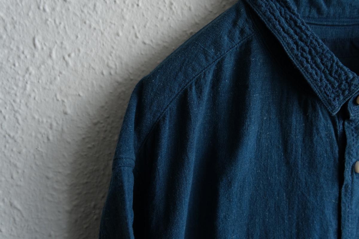 MITTAN / カディシャツ 藍×胡桃（補強）SH-81CH / unisex