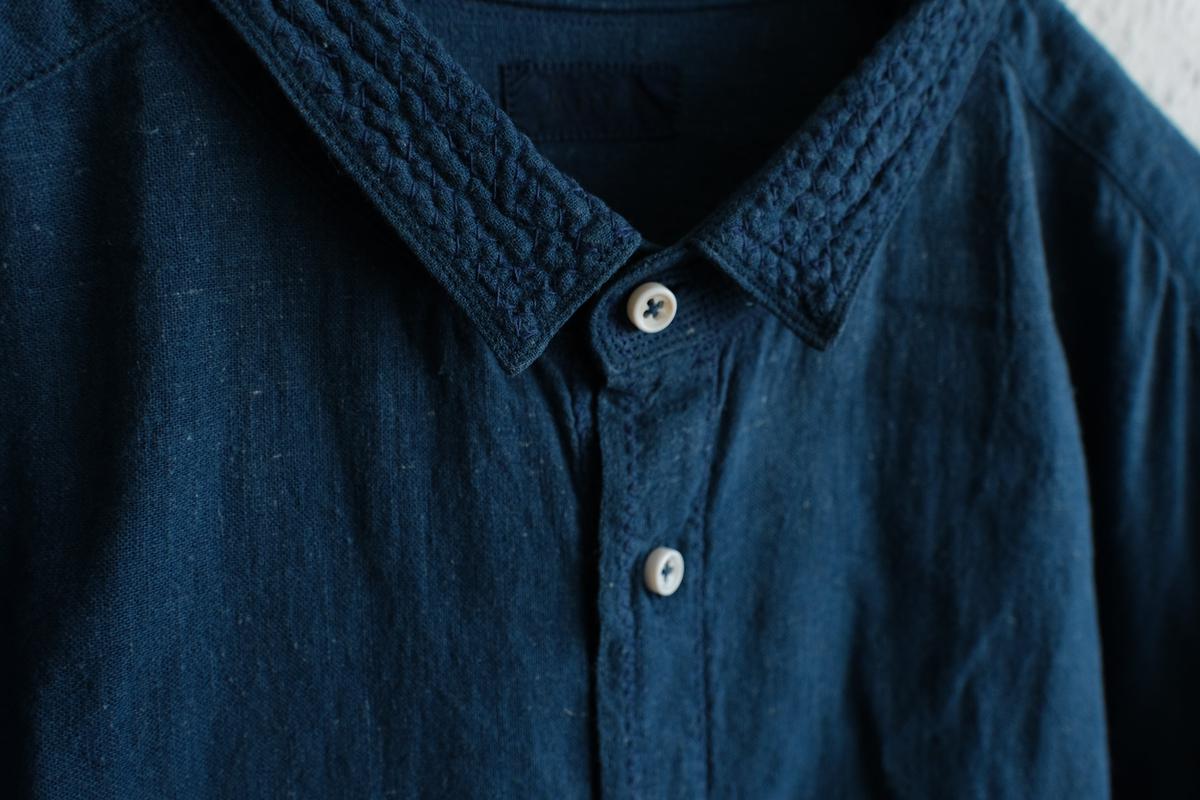 MITTAN / カディシャツ 藍×胡桃（補強）SH-81CH / unisex