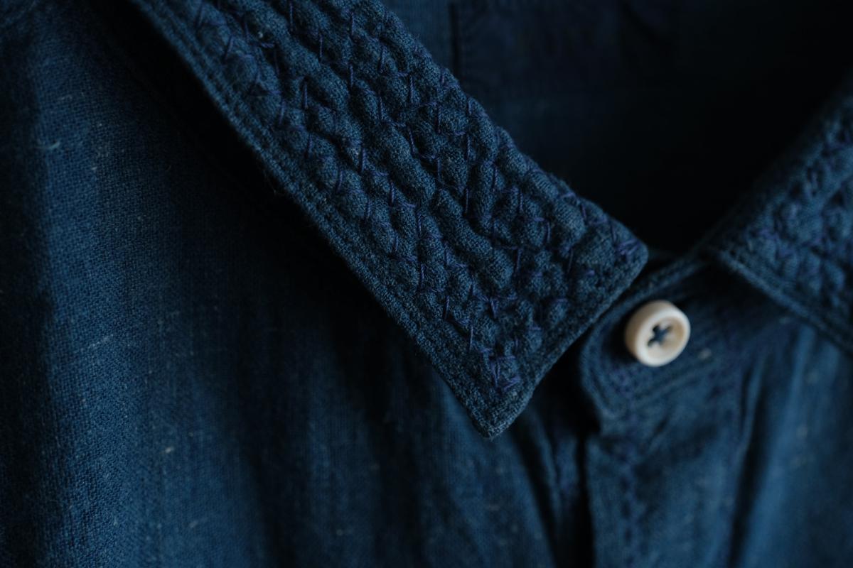 MITTAN / カディシャツ 藍×胡桃（補強）SH-81CH / unisex