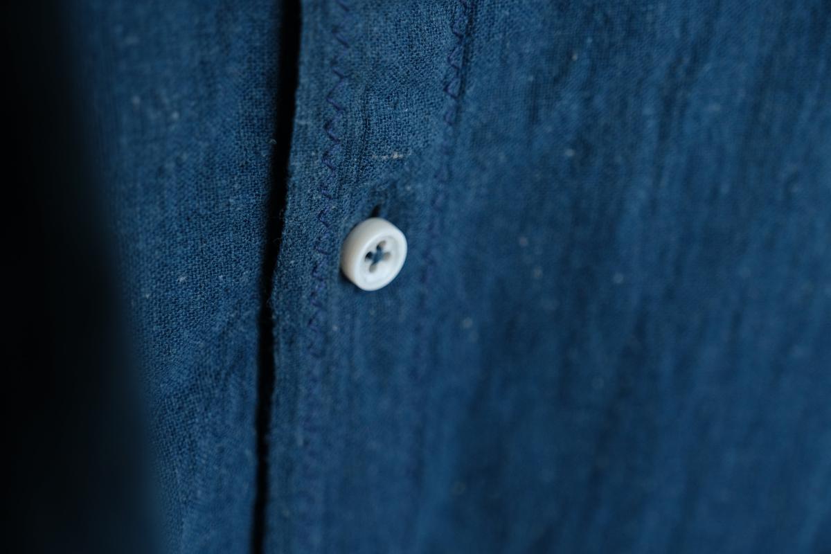 MITTAN / カディシャツ 藍×胡桃（補強）SH-81CH / unisex