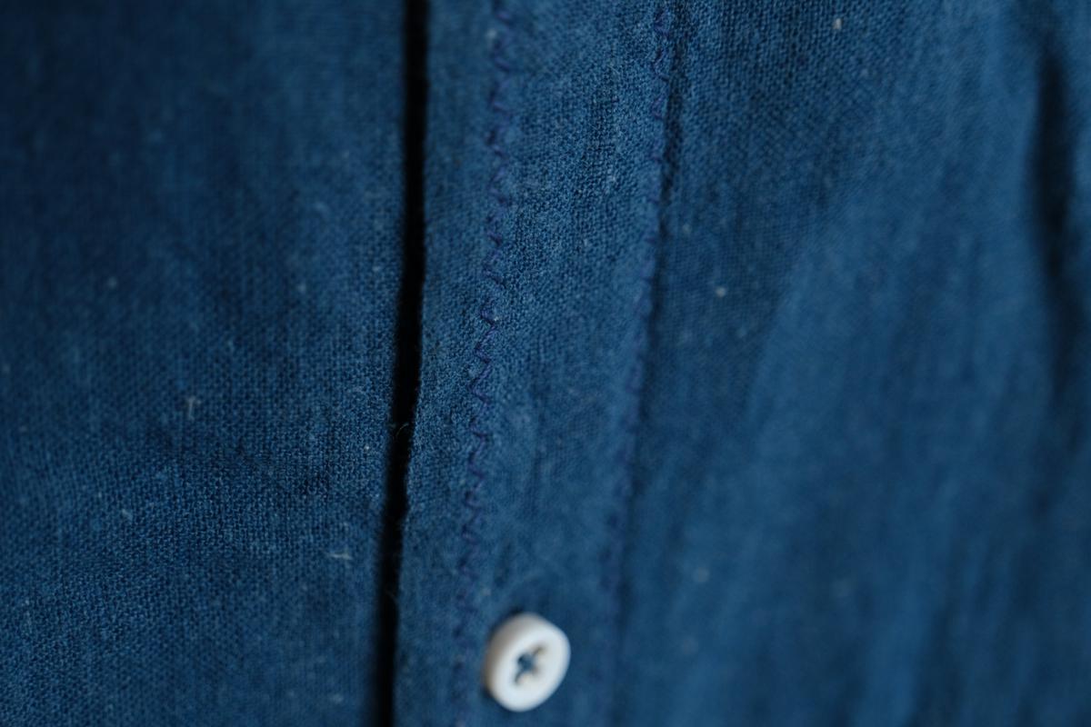 MITTAN / カディシャツ 藍×胡桃（補強）SH-81CH / unisex