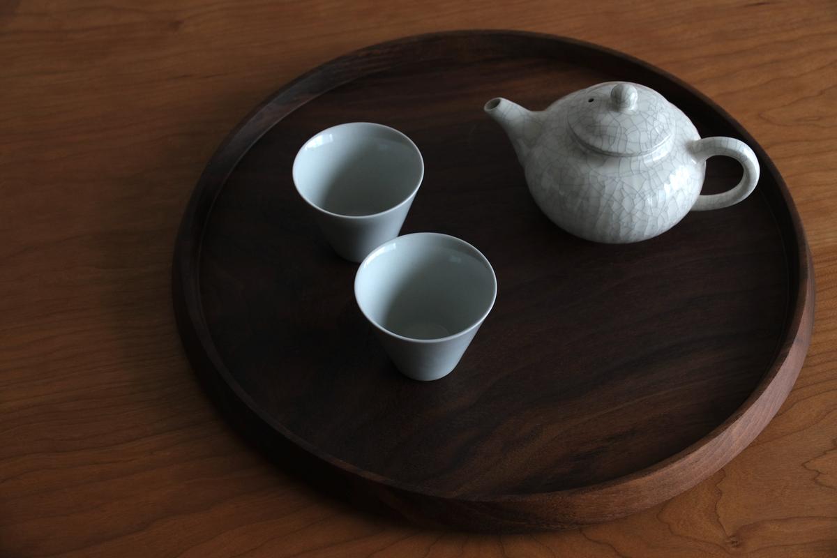 丸盆 ウォールナット オイル仕上げ