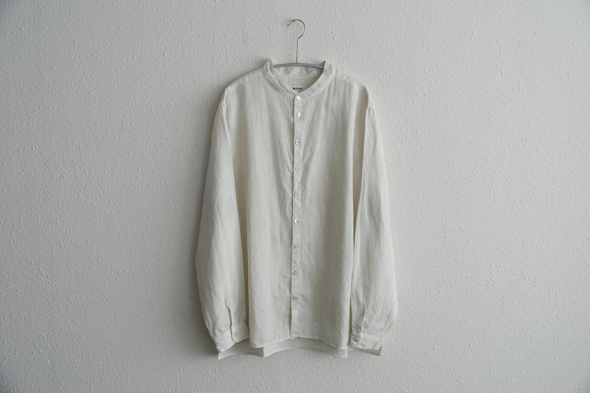 MITTAN / 大麻シャツ ベンガラ白 SH-132B / unisex