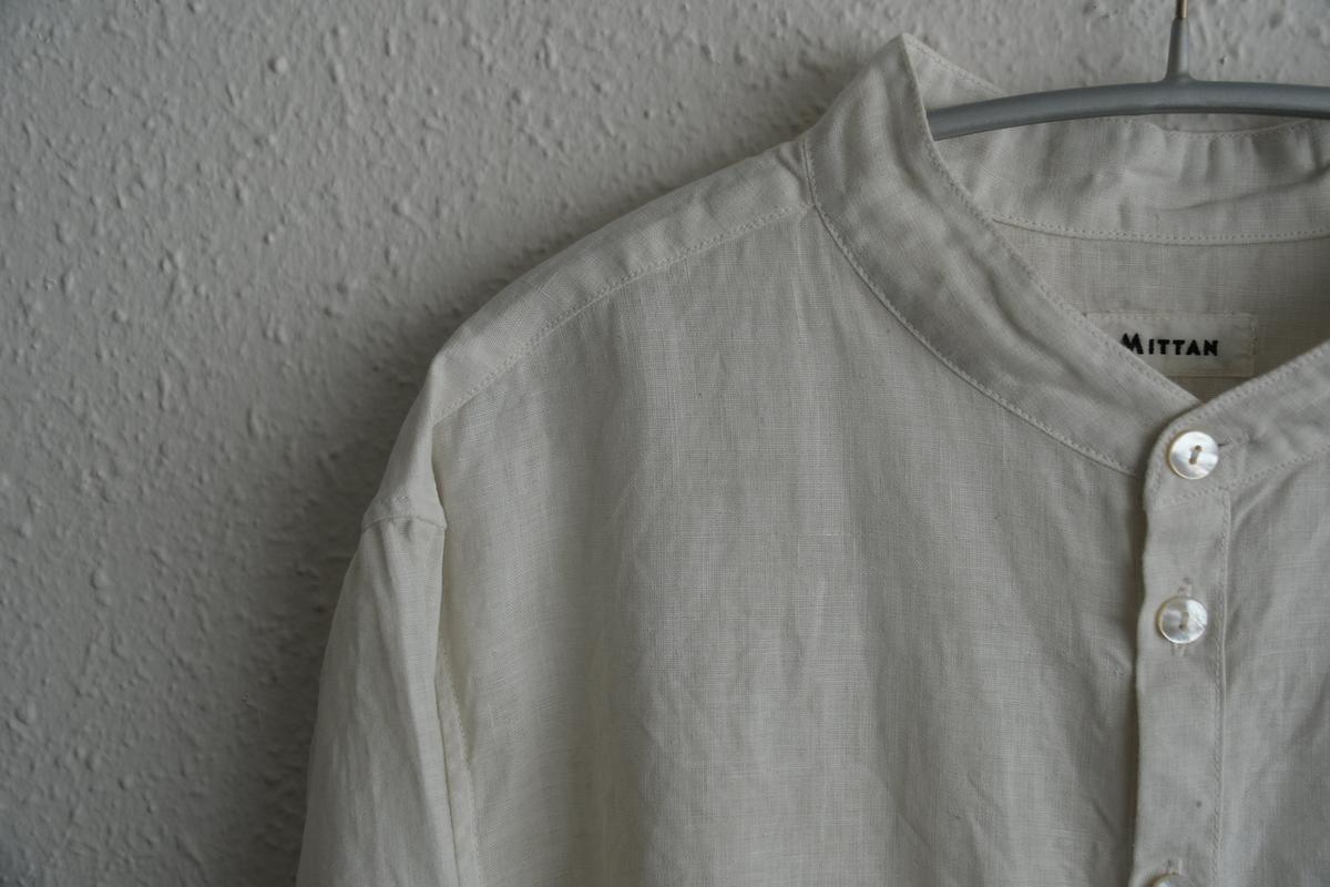 MITTAN / 大麻シャツ ベンガラ白 SH-132B / unisex