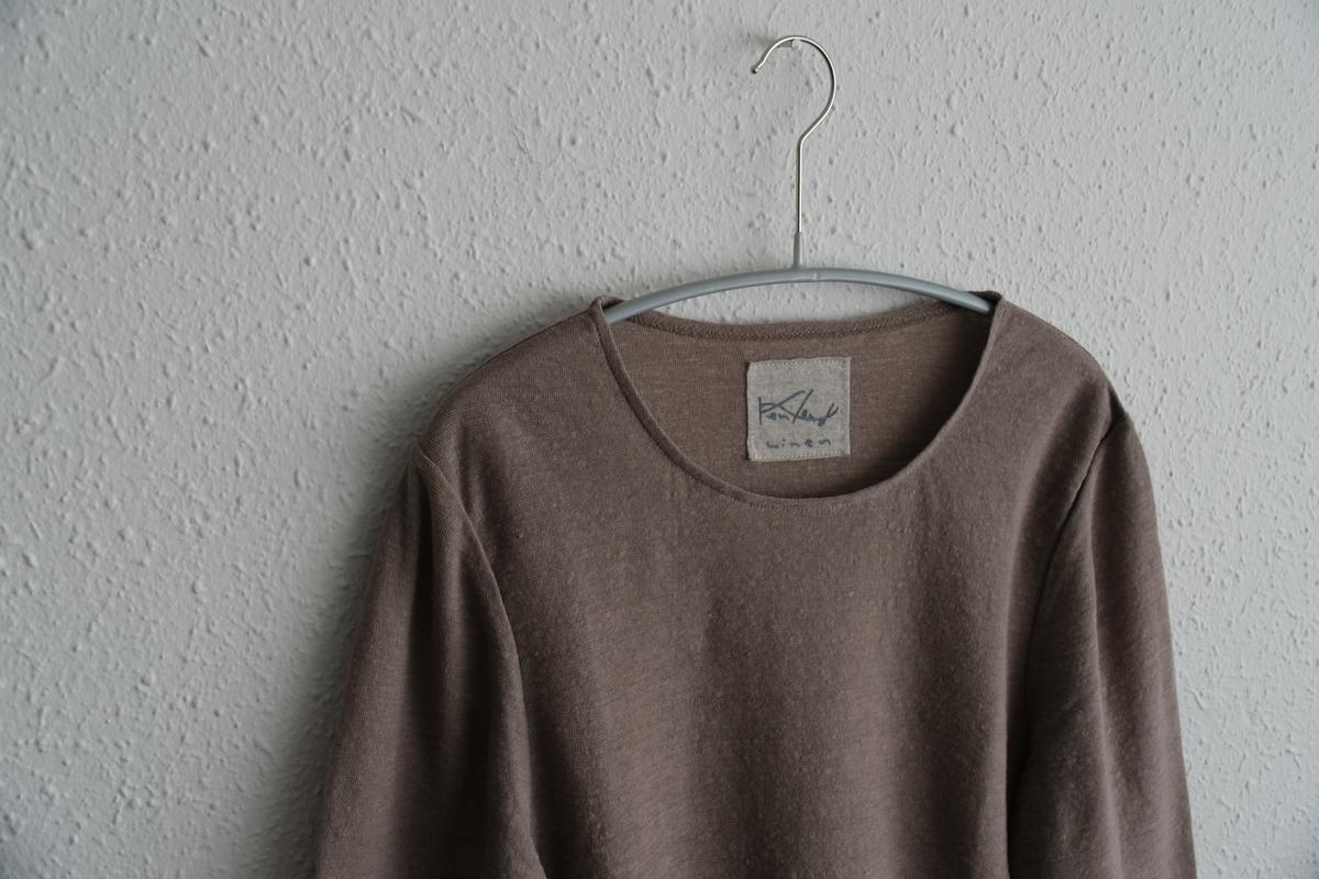 リネンコットンアンダーウェア7分袖｜レディース｜ローズベージュ