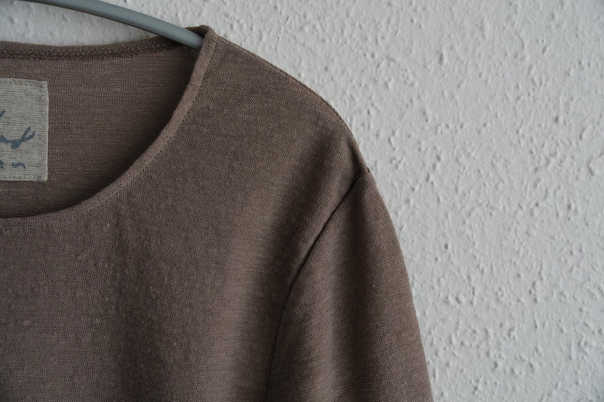 リネンコットンアンダーウェア7分袖｜レディース｜ローズベージュ