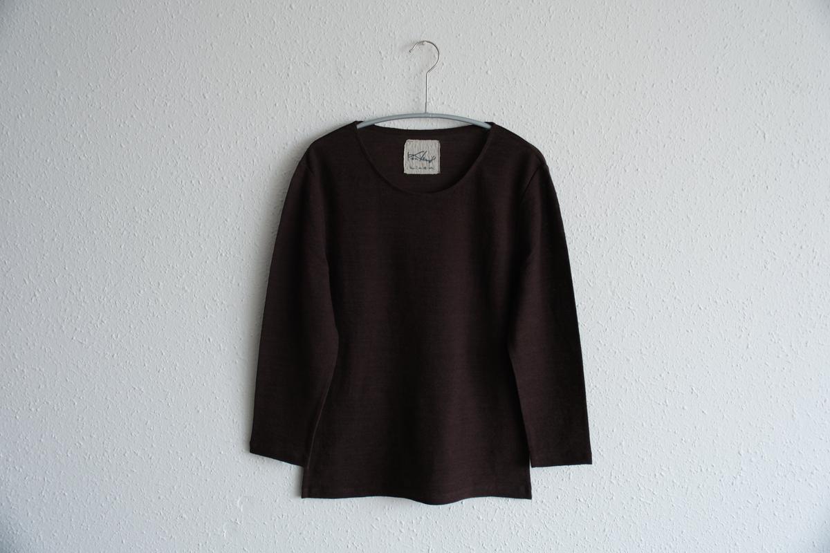 リネンコットンアンダーウェア7分袖｜レディース｜ダークブラウン