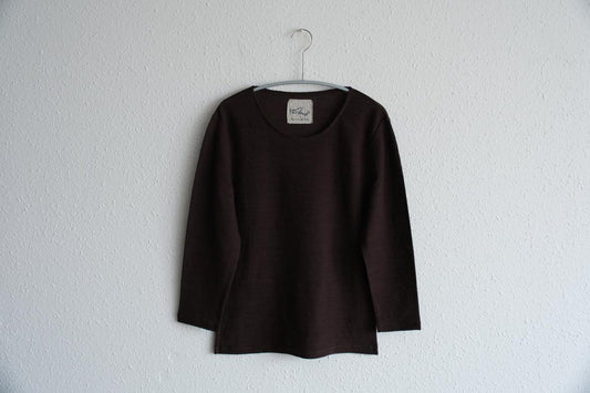 リネンコットンアンダーウェア7分袖｜レディース｜ダークブラウン