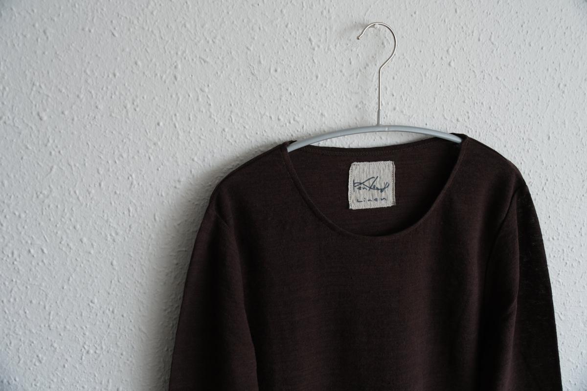 リネンコットンアンダーウェア7分袖｜レディース｜ダークブラウン