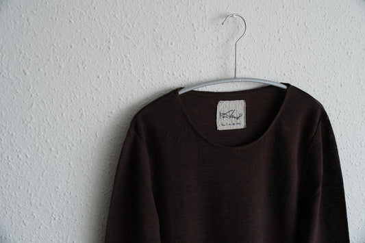 リネンコットンアンダーウェア7分袖｜レディース｜ダークブラウン