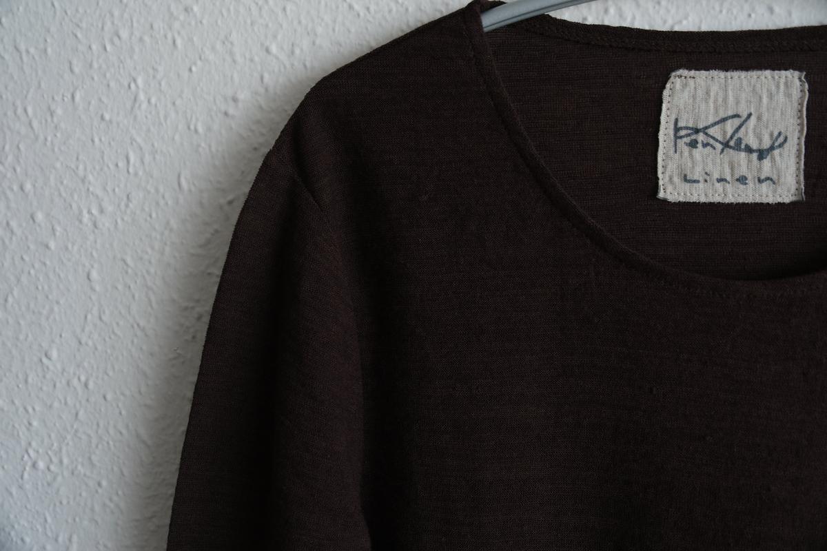 リネンコットンアンダーウェア7分袖｜レディース｜ダークブラウン