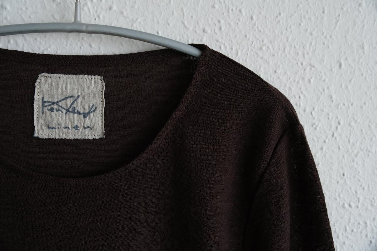 リネンコットンアンダーウェア7分袖｜レディース｜ダークブラウン