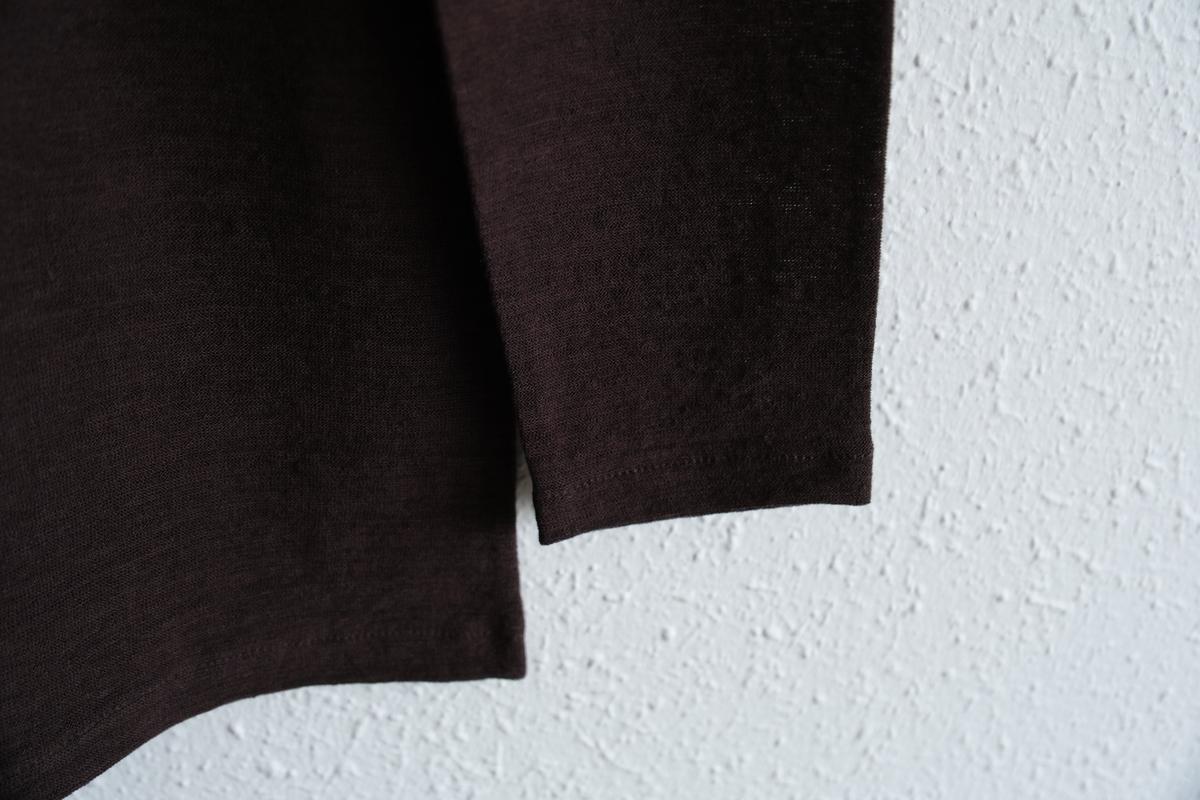 リネンコットンアンダーウェア7分袖｜レディース｜ダークブラウン