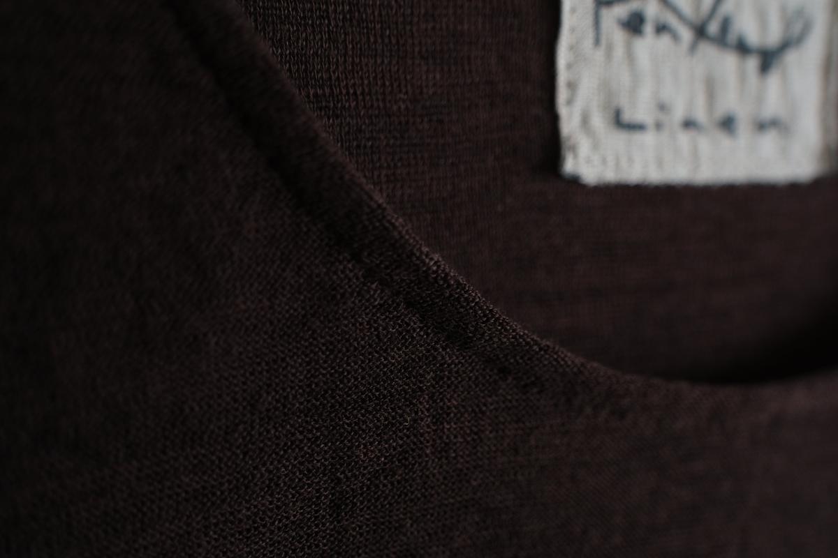 リネンコットンアンダーウェア7分袖｜レディース｜ダークブラウン