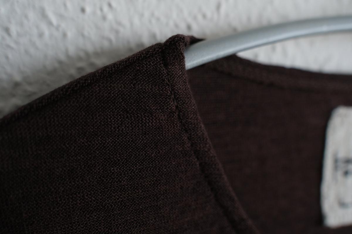 リネンコットンアンダーウェア7分袖｜レディース｜ダークブラウン